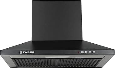 Faber Pluto Wall Mounted Kitchen Chimney - Black