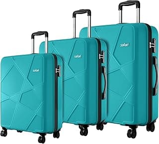 Safari Pentagon Pro Trolley Bag Set of 3 - Hard Case, Cyan