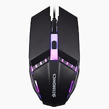 ZEBRONICS PHERO Wired Gaming Mouse, 1600 DPI, RGB Lights