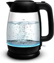 Wipro Elato 1.8L Glass LED Electric Kettle, 1200W